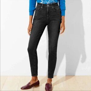 Loft Curvy Skinny High Rise Black Jeans